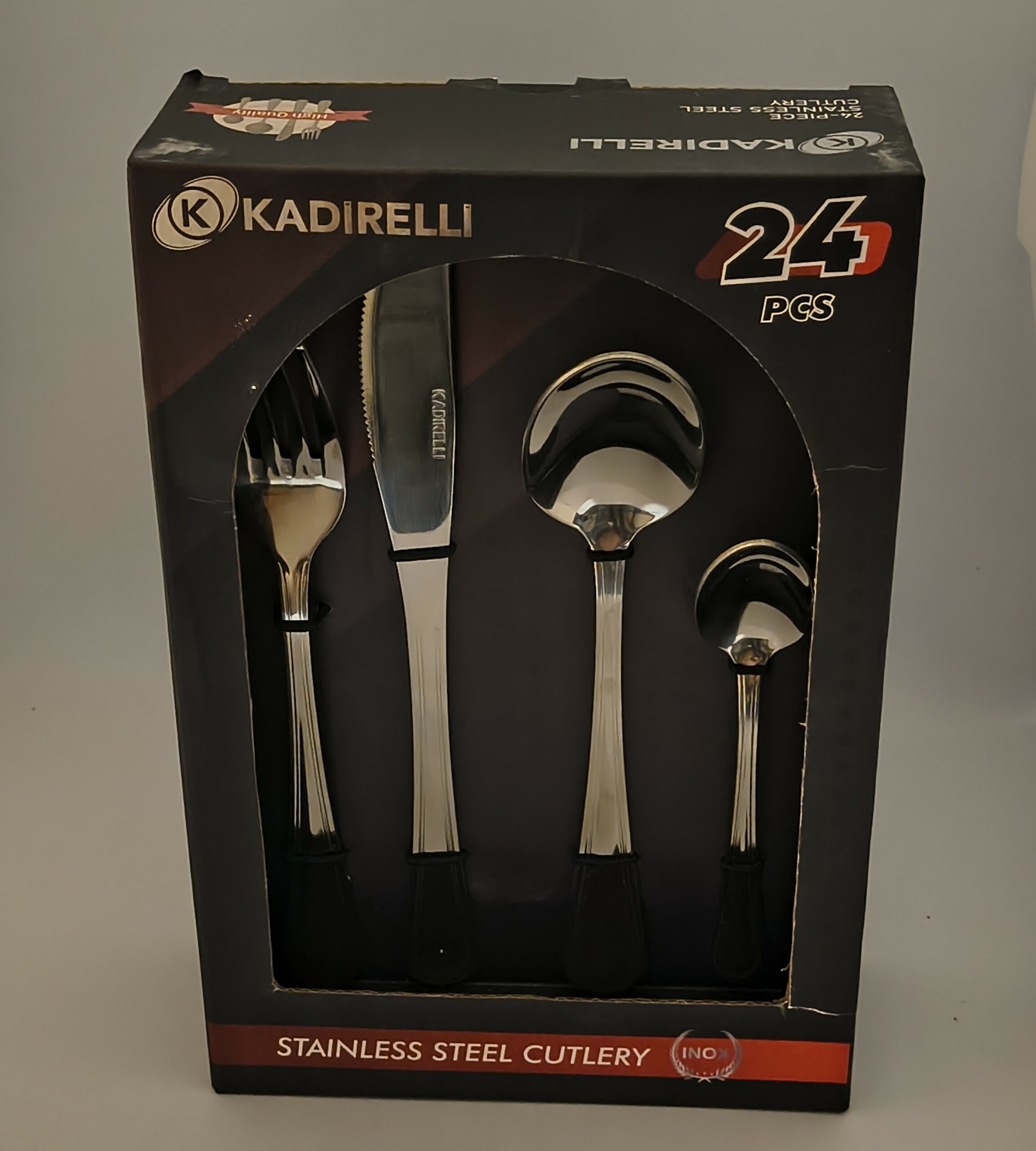 set de couverts kadirelli 24 pièces – acier inoxydable