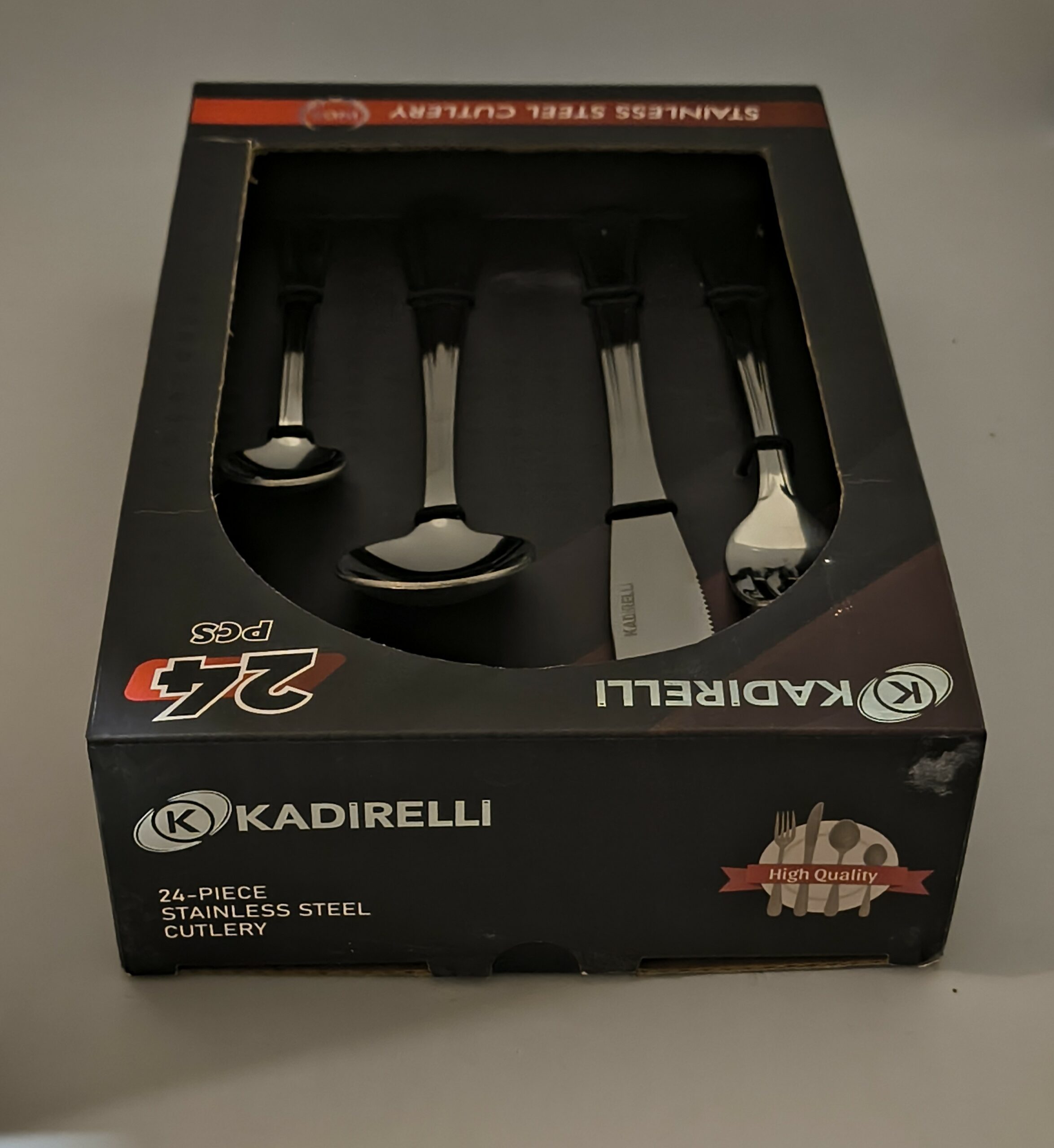 set de couverts kadirelli 24 pièces – acier inoxydable