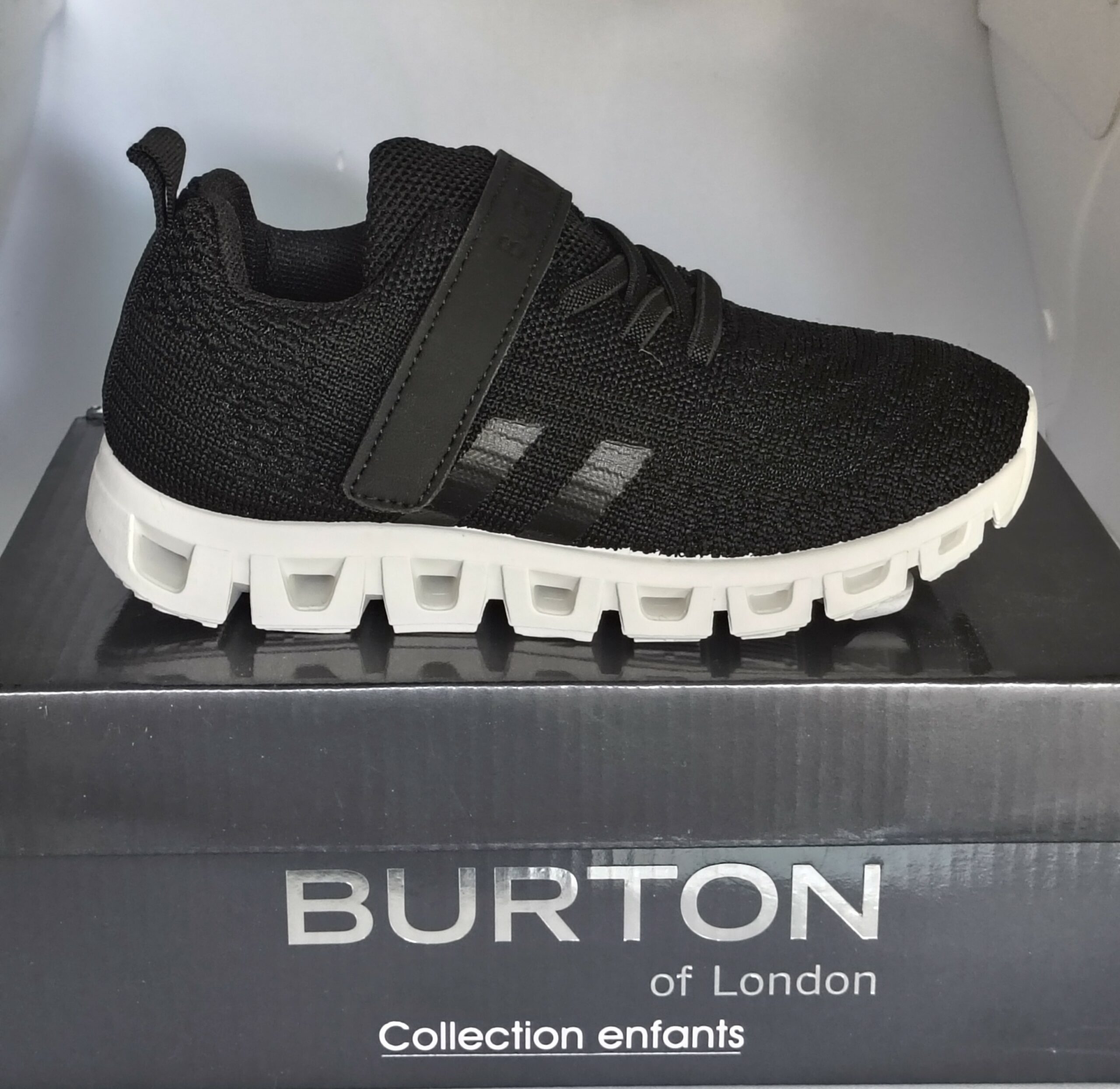 burton of london – baskets enfant euloge noir (taille 30)