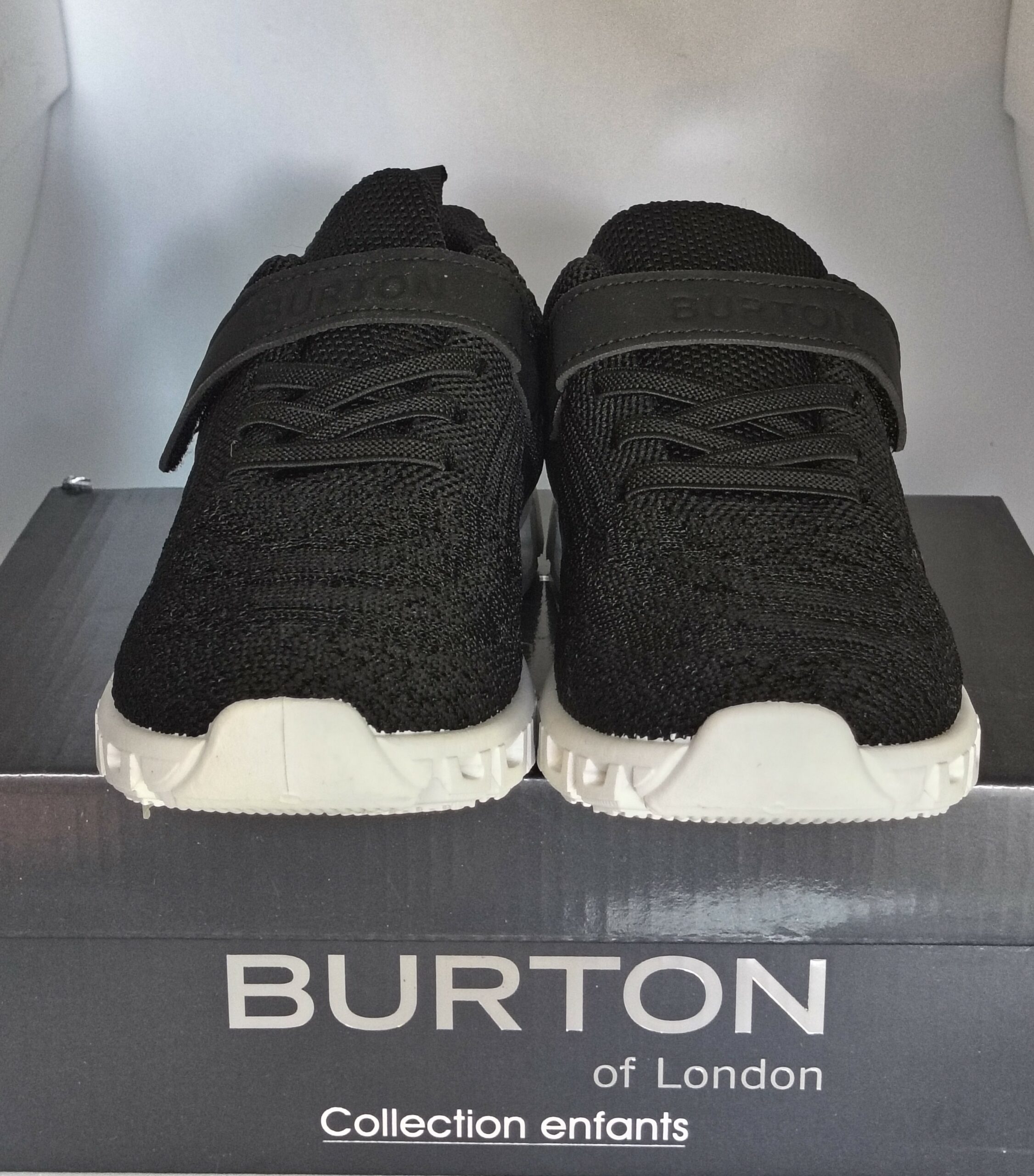 burton of london – baskets enfant euloge noir (taille 30)
