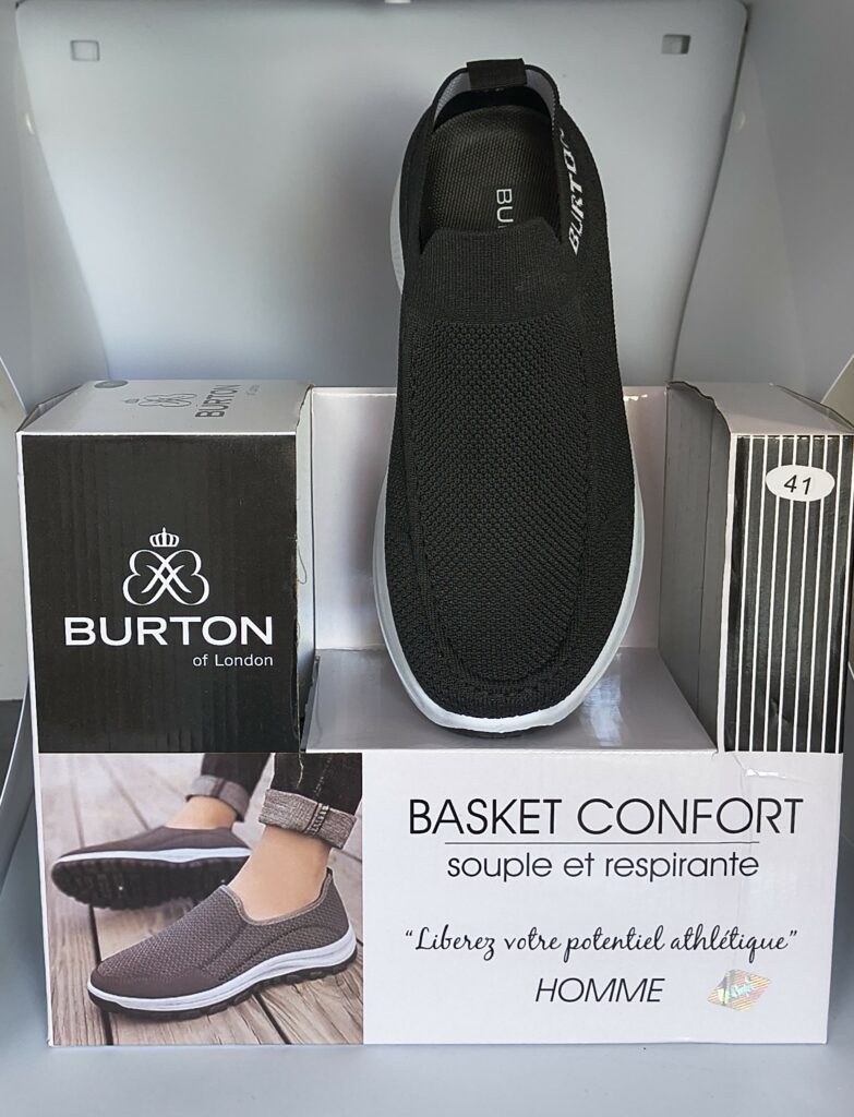 basket confort homme burton of london – souple, respirante et légère – taille 41