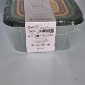 set de 5 boîtes alimentaires cozzoni – carrées, empilables et colorées – 1085 à 5300 ml