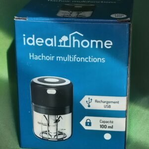 hachoir multifonctions rechargeable usb – ideal home – 100 ml