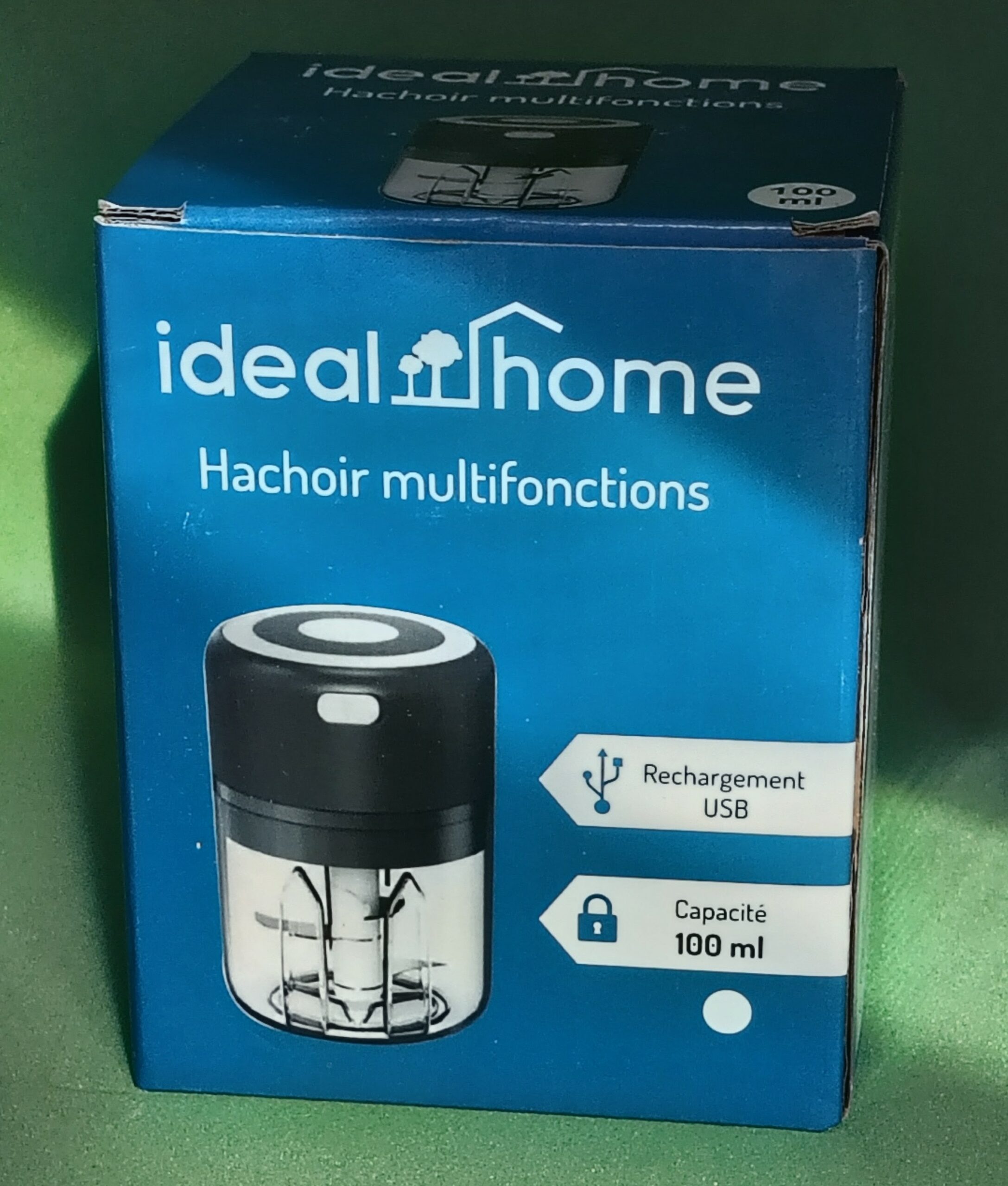 hachoir multifonctions rechargeable usb – ideal home – 100 ml