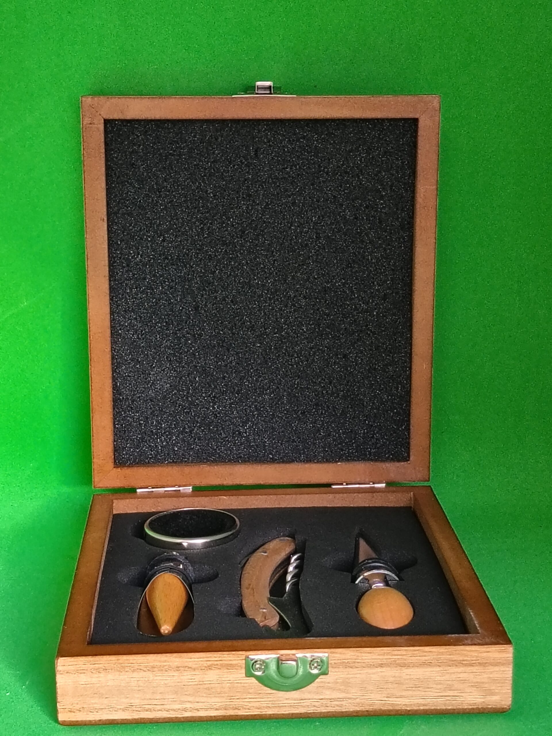 coffret sommelier secret de gourmet – 4 accessoires Œnologie en boîte bois