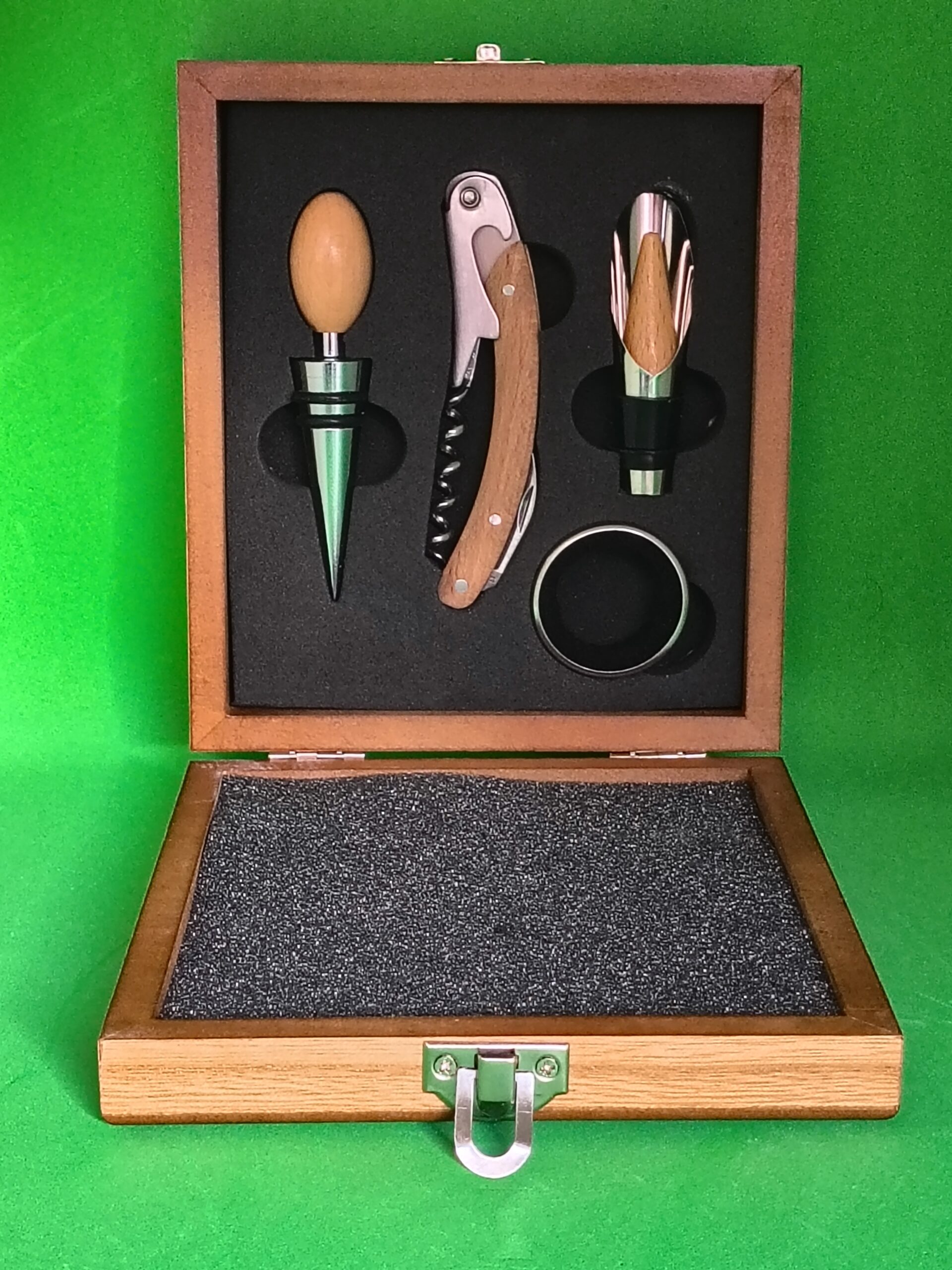 coffret sommelier secret de gourmet – 4 accessoires Œnologie en boîte bois