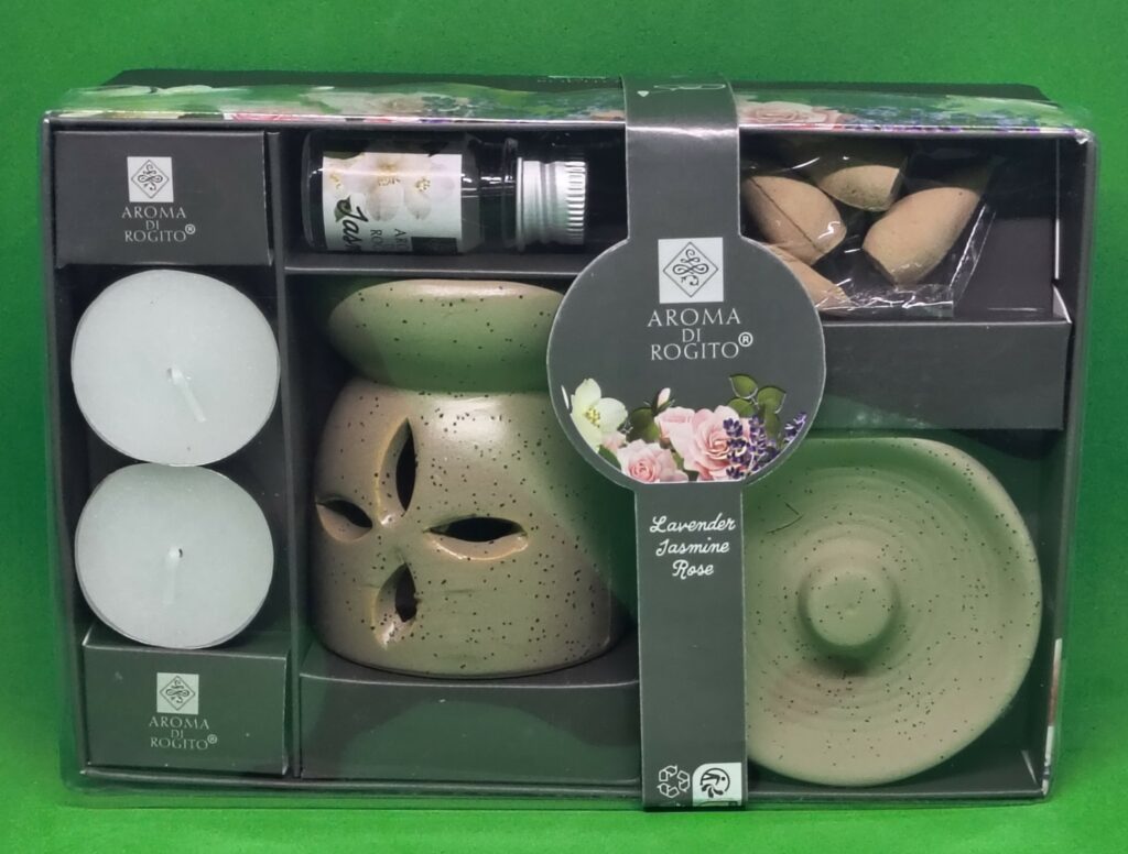 Coffret d’aromathérapie complet avec diffuseur, bougies et huile parfumée